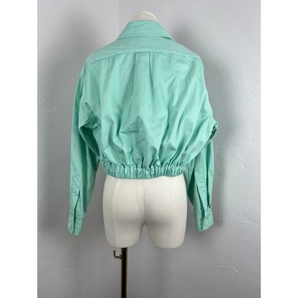 NWOT ASOS DESIGN Mint Green Bomber Jacket Pockets (Womens Size: 0) - Picture 5 of 11